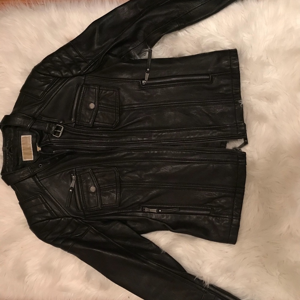 Michael Kors Leather Moro Jacket
